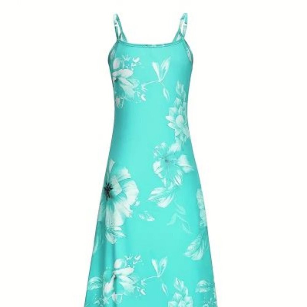 Floral Print Spaghetti Dress, Casual Crew Neck Ankle Cami Dress Women clothing - Picture 4 of 7